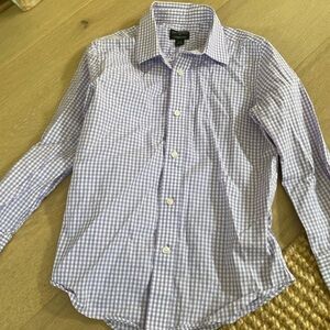 Crewcuts Boys Thompson lilac and White Button Down Dress Shirt - Sz 6-7